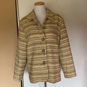 Draper & Damons beige tweed jacket. Size L